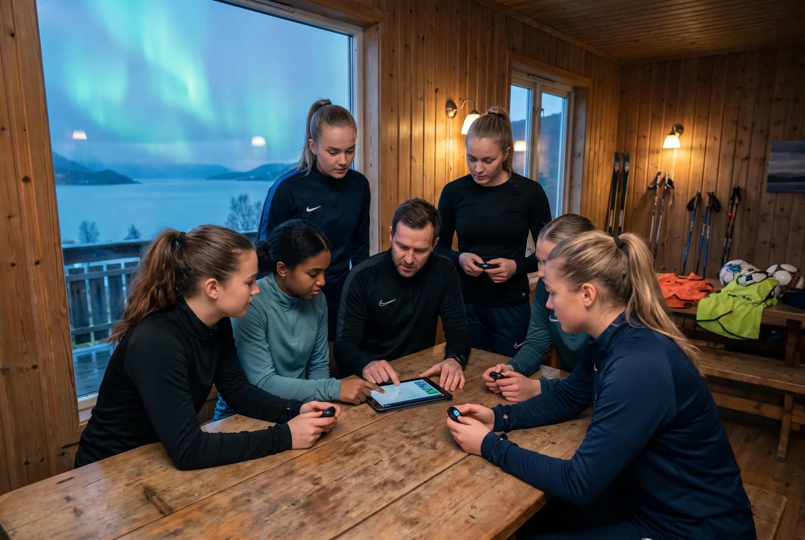 Trenere og utøvere arbeider med sensordata og treningsplaner i et nordisk klubbmiljø
